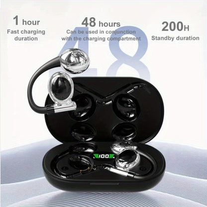 Wireless Noise Cancelling Headphones - HiFi Sport Earbuds with 48Hrs Battery 142mm Driver Earhook Noise Cancelling Mic for WorkoutRunning - ZOOMNSTORE