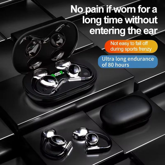 Wireless Noise Cancelling Headphones - HiFi Sport Earbuds with 48Hrs Battery 142mm Driver Earhook Noise Cancelling Mic for WorkoutRunning - ZOOMNSTORE