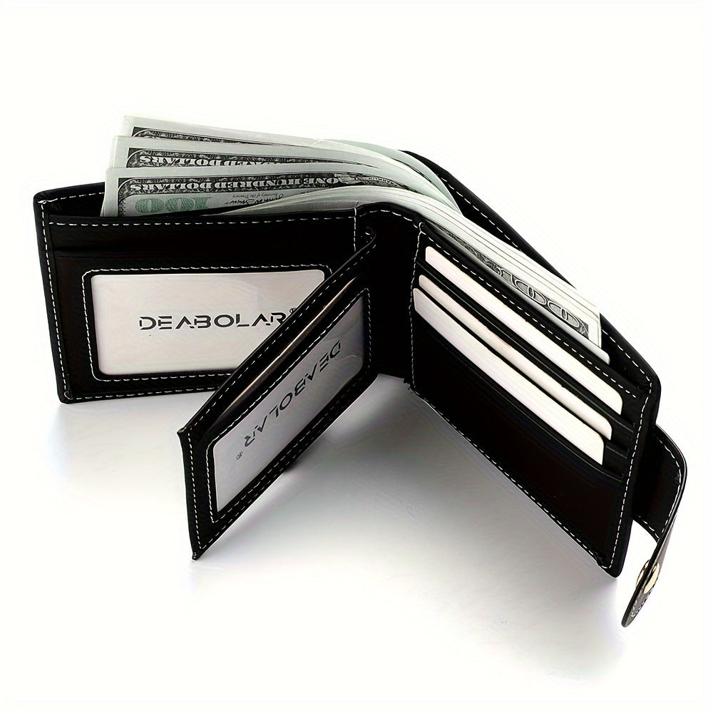 Slim Faux Leather Wallet - Mens Eagle Emblem Card Holder with Coin Pocket - ZOOMNSTORE