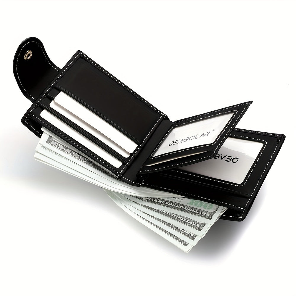 Slim Faux Leather Wallet - Mens Eagle Emblem Card Holder with Coin Pocket - ZOOMNSTORE