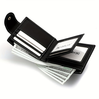 Slim Faux Leather Wallet - Mens Eagle Emblem Card Holder with Coin Pocket - ZOOMNSTORE