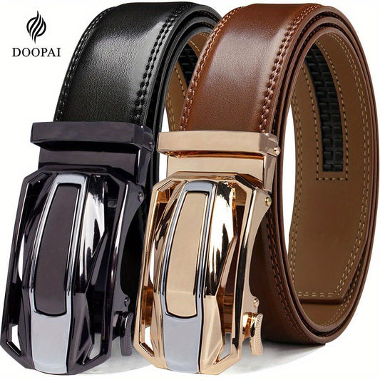 Adjustable Leather Ratchet Belts - 2-Pack Mens Dress  Casual Fit 138 Wide - ZOOMNSTORE