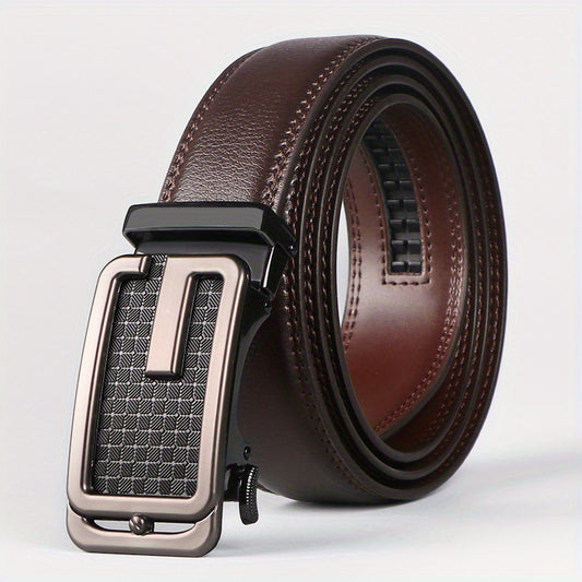 Genuine Leather Ratchet Dress Belt for Men - Classic Style with Durable Buckle - ZOOMNSTORE