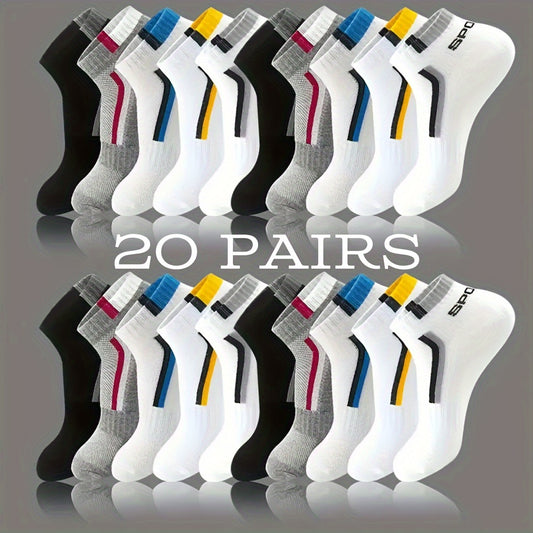 Womens Low Cut Ankle Socks - Soft  Breathable Athletic Footwear 20 Pairs - ZOOMNSTORE