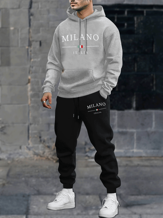 Mens Plus Size Velvet Hoodie Set - Casual Long Sleeve Sweatshirt  Pants for AutumnWinter Comfort - ZOOMNSTORE