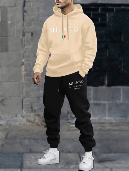 Mens Plus Size Velvet Hoodie Set - Casual Long Sleeve Sweatshirt  Pants for AutumnWinter Comfort - ZOOMNSTORE