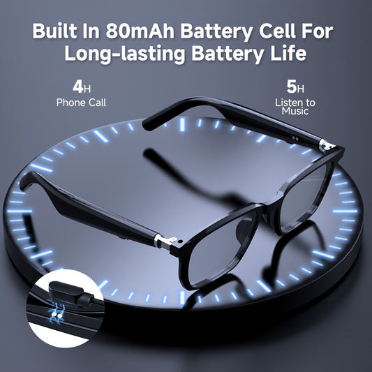 Smart Glasses with 150-Hour Battery - Voice Control Music Navigation USB Rechargeable Stylish Design for Men  Women - ZOOMNSTORE