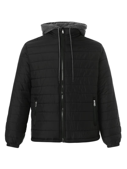 Mens Hooded Zip-Up Jacket - Winter Outerwear with Pockets in 5 Colors - ZOOMNSTORE