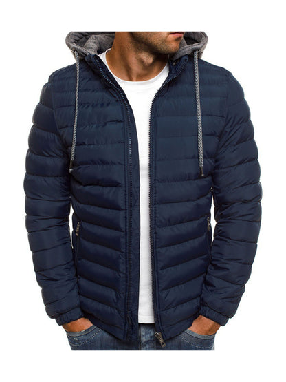 Mens Hooded Zip-Up Jacket - Winter Outerwear with Pockets in 5 Colors - ZOOMNSTORE