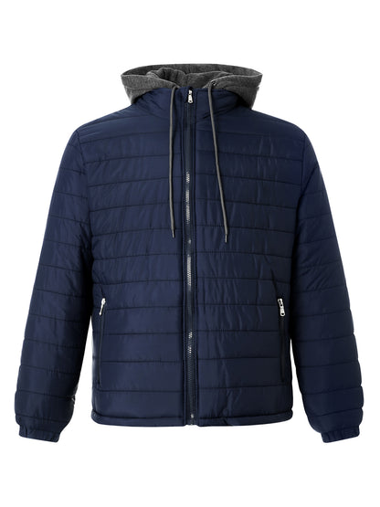 Mens Hooded Zip-Up Jacket - Winter Outerwear with Pockets in 5 Colors - ZOOMNSTORE