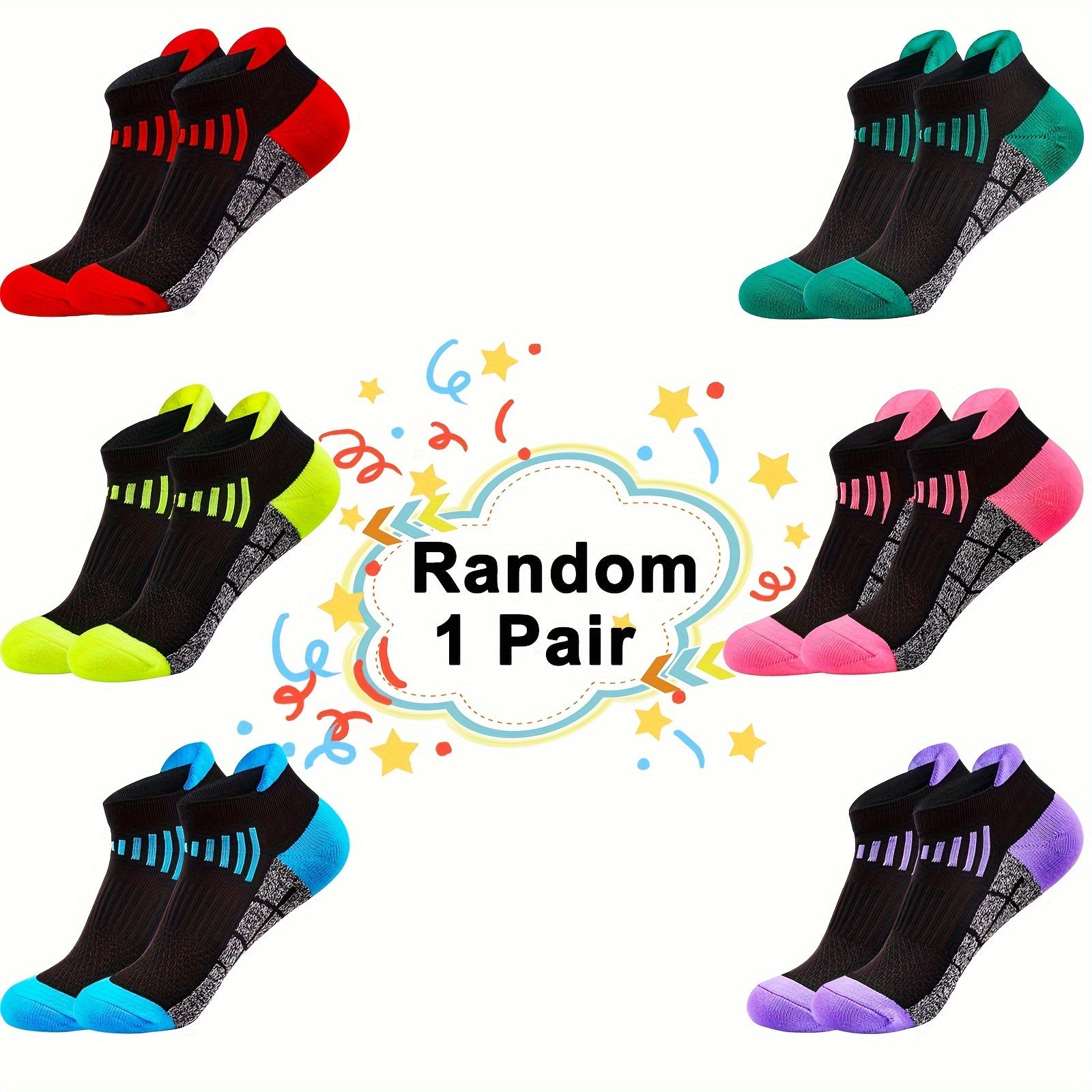 Womens Compression Athletic Socks - Thickened Low Top Breathable Running and Cycling Socks 6 Pairs - ZOOMNSTORE