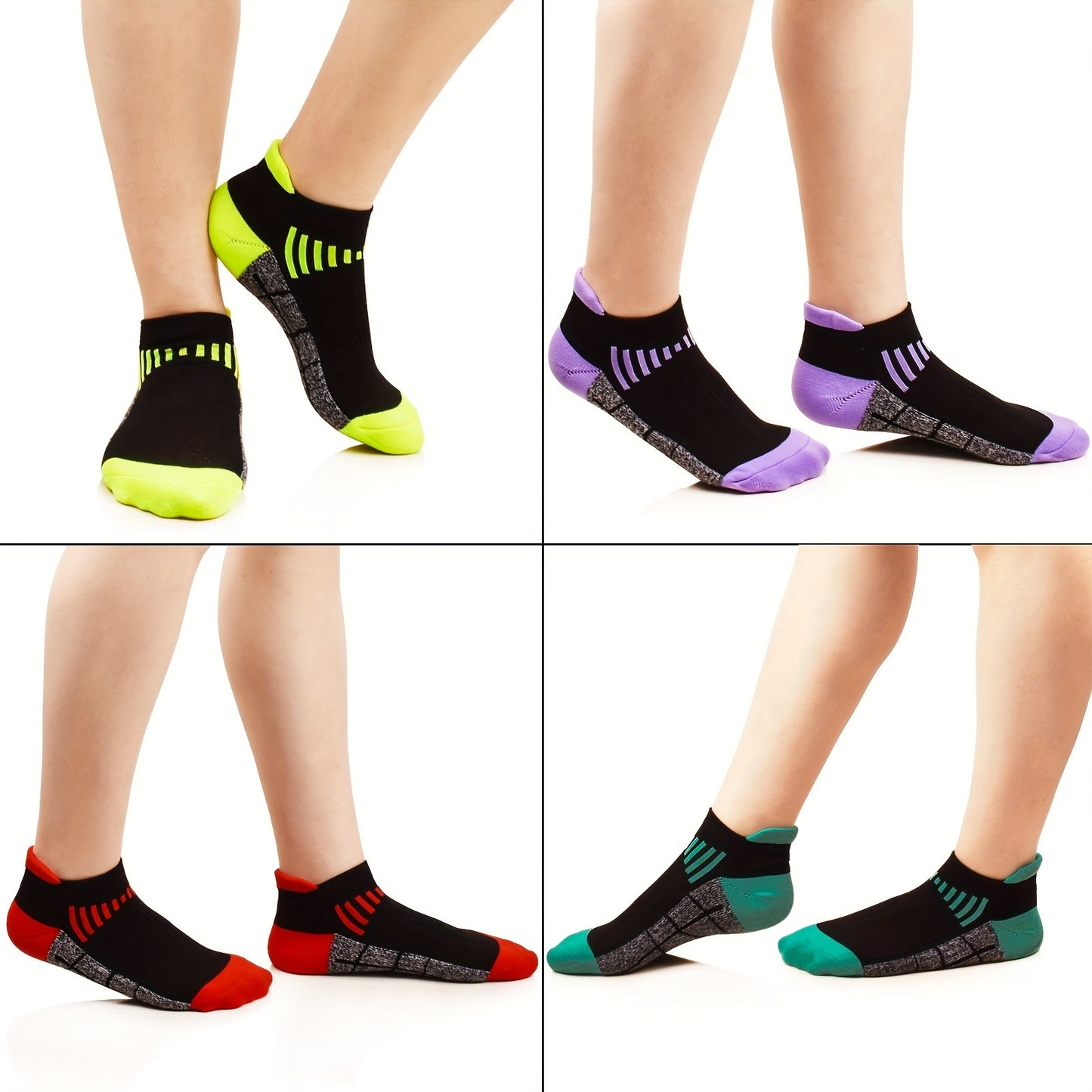 Womens Compression Athletic Socks - Thickened Low Top Breathable Running and Cycling Socks 6 Pairs - ZOOMNSTORE