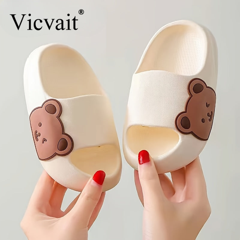 Bear Design Boys Non-Slip Soft Sole Slippers - Cute Slides - ZOOMNSTORE
