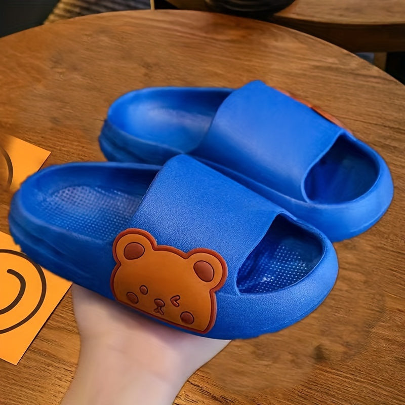 Bear Design Boys Non-Slip Soft Sole Slippers - Cute Slides - ZOOMNSTORE