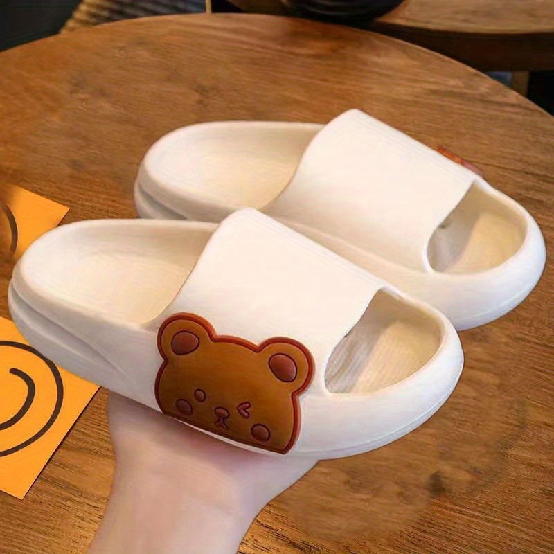 Bear Design Boys Non-Slip Soft Sole Slippers - Cute Slides - ZOOMNSTORE
