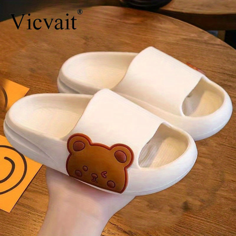 Bear Design Boys Non-Slip Soft Sole Slippers - Cute Slides - ZOOMNSTORE