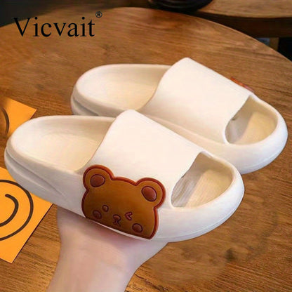 Bear Design Boys Non-Slip Soft Sole Slippers - Cute Slides - ZOOMNSTORE