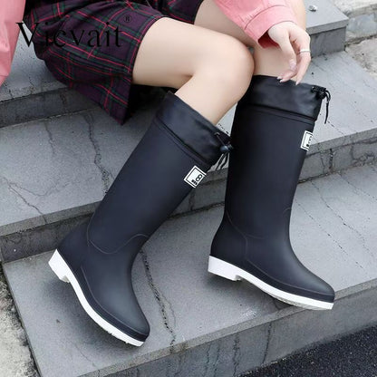 Kids Knee High Rain Boots - Waterproof Non-Slip PVC Shoes for Boys  Girls - ZOOMNSTORE