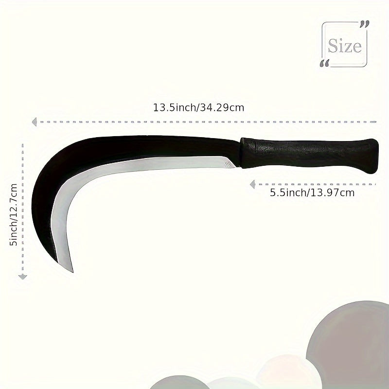 Large Rubber Handle Sickle - Gardening Pruning and Firewood Chopping Tool - ZOOMNSTORE