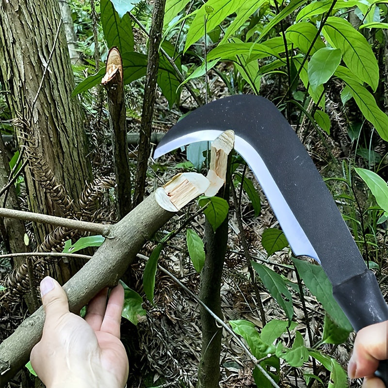 Large Rubber Handle Sickle - Gardening Pruning and Firewood Chopping Tool - ZOOMNSTORE