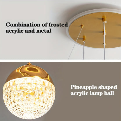 Art Deco Adjustable Pendant Chandelier with Polished Metal  Plastic Shade - Hardwired Semi-Flush Mount for Living Room  Restaurant Decor - ZOOMNSTORE