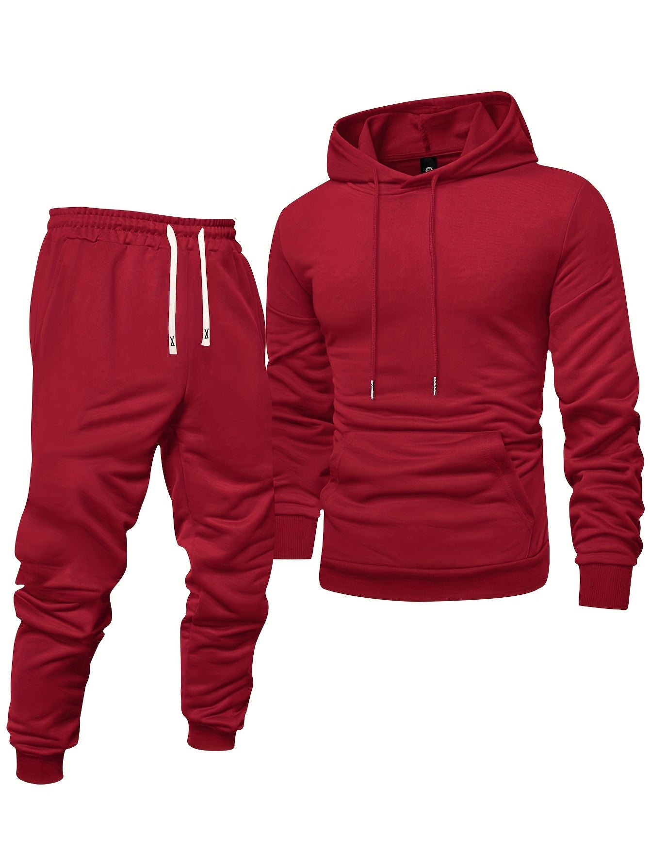 Mens Casual Hoodie and Sweatpants Set - Long Sleeve Pullover with Elastic Waist Joggers - ZOOMNSTORE