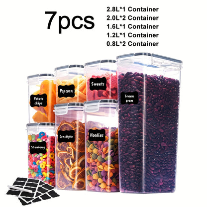 Sealed Food Storage Containers Set - Ideal for Organizing Grains Rice Pasta and More Dishwasher Safe with Labels and Markers - ZOOMNSTORE
