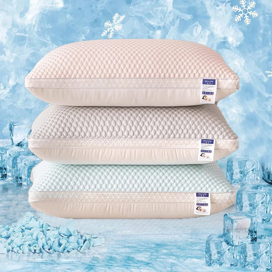 Cooling Ice Silk Pillow - Ergonomic Cervical Support with Breathable Mesh Edges - ZOOMNSTORE