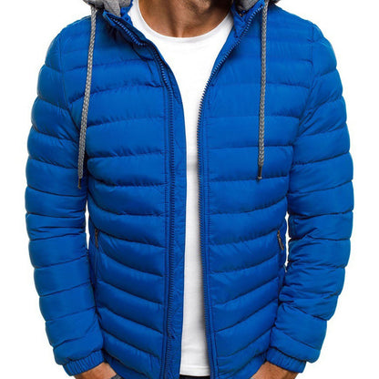 Mens Hooded Zip-Up Jacket - Winter Outerwear with Pockets in 5 Colors - ZOOMNSTORE