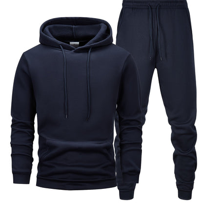 Mens Athletic Hoodie and Jogger Set - Casual Activewear with Pockets - ZOOMNSTORE