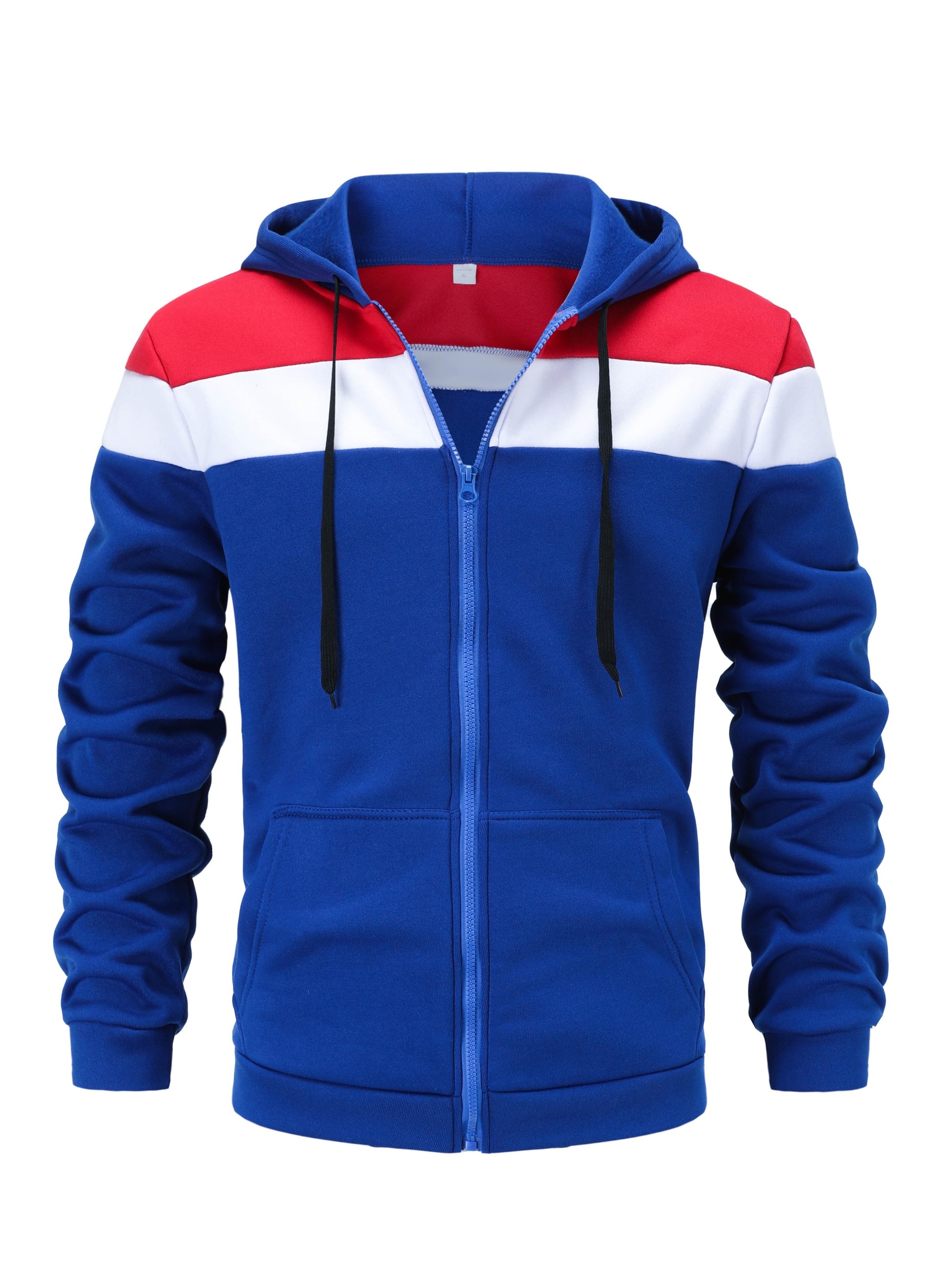 Mens Casual Zip-Up Hoodie - Solid Color Long Sleeve Pullover Stretch Polyester AutumnWinter Fashion - ZOOMNSTORE
