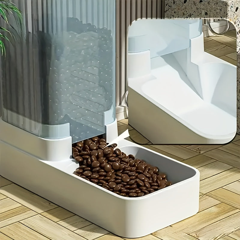 Automatic Pet Feeder  Water Dispenser Set - Non-Glass 10 Gal Capacity for Dogs  Cats - ZOOMNSTORE