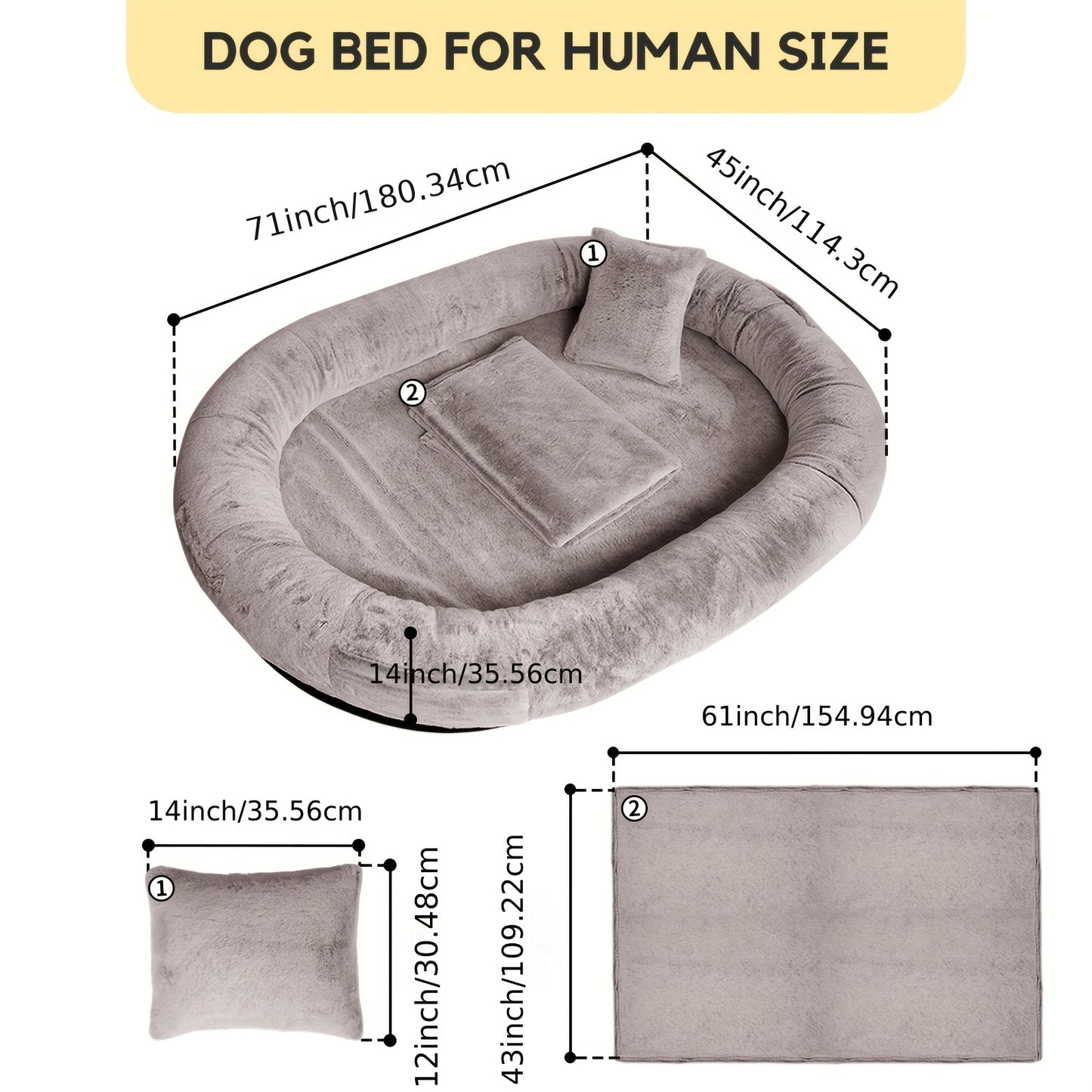 Human-Sized Dog Bed - Comfortable Pet Bed for Adults and Owners - ZOOMNSTORE