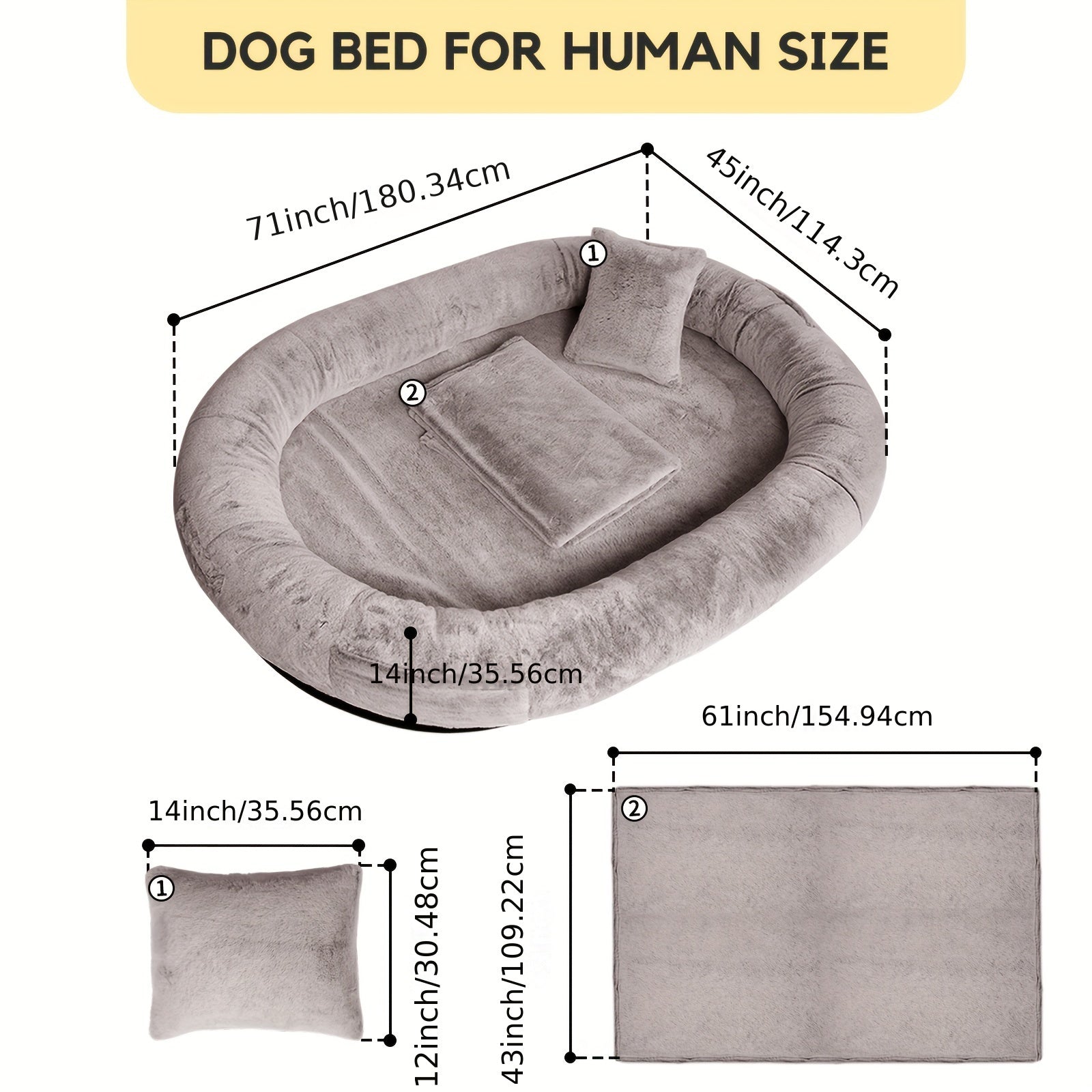 Human-Sized Dog Bed - Comfortable Pet Bed for Adults and Owners - ZOOMNSTORE
