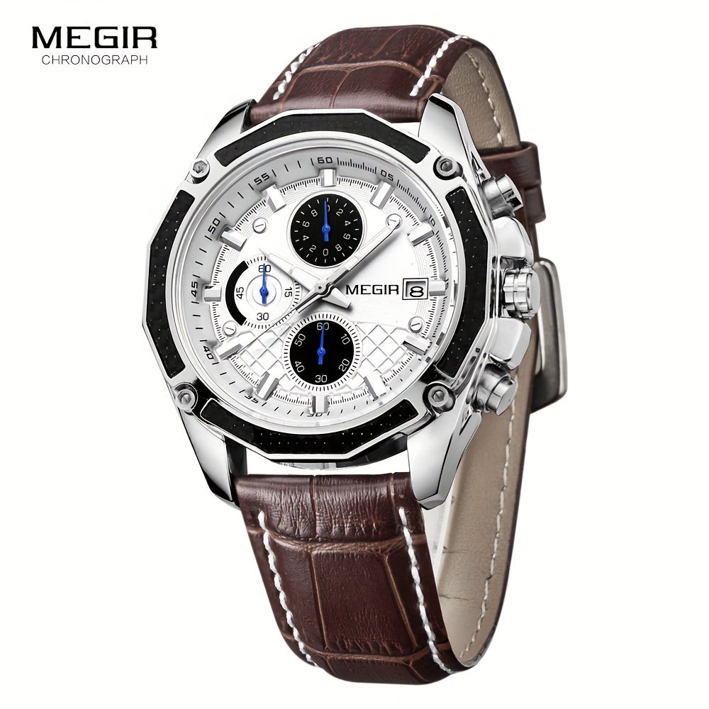 MEGIR Mens Glow Chronograph Watch - Multifunctional Sports Timepiece - ZOOMNSTORE