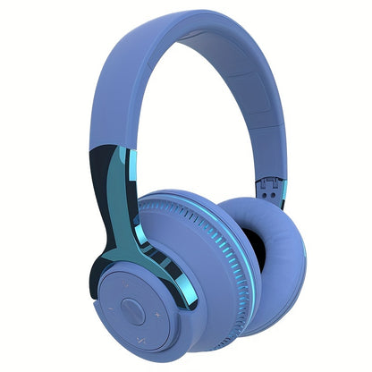 Wireless Headphones - 24 Hours Playtime Over Ear with Mic FM Radio Soft Earpads LED Light TF Card and AUX Support - ZOOMNSTORE