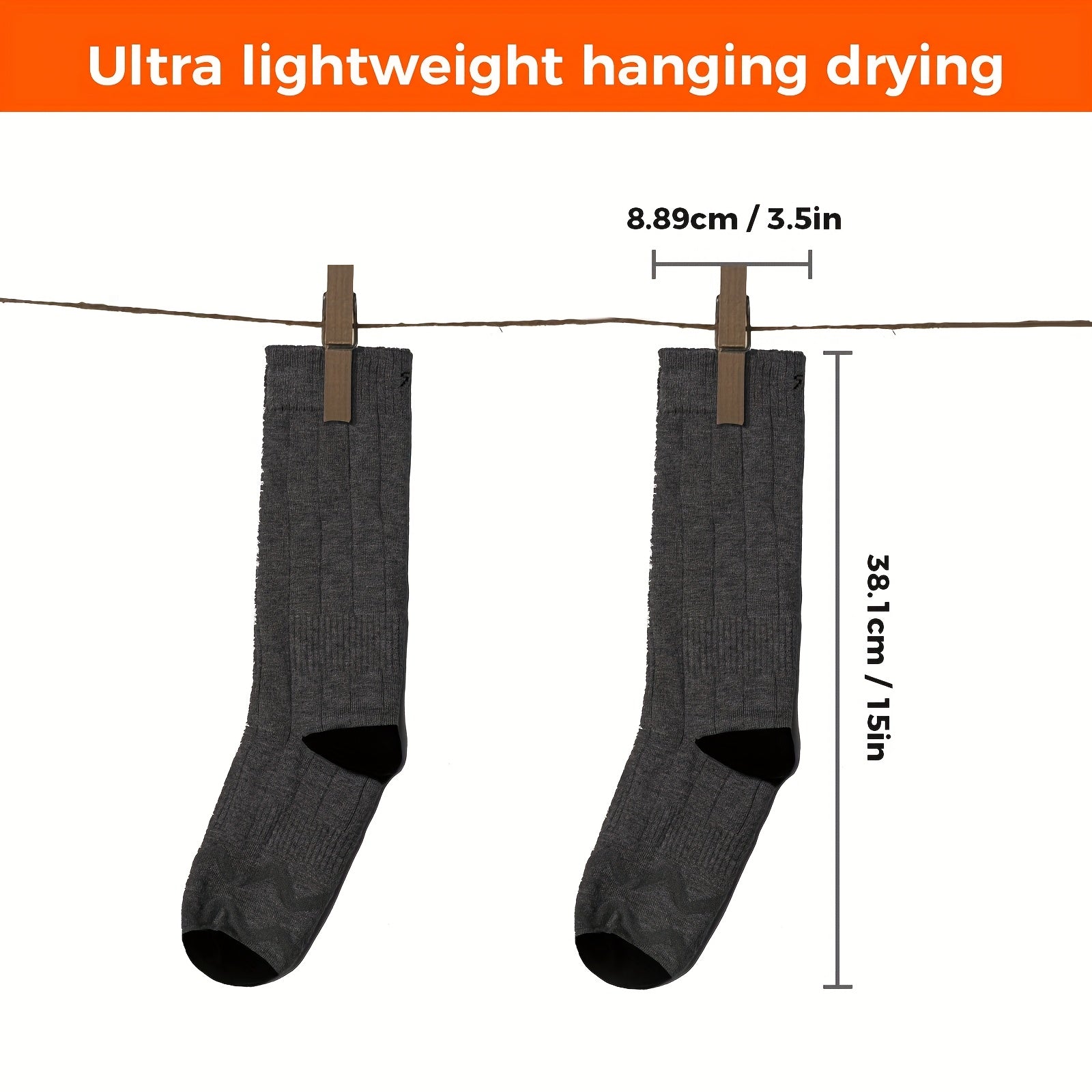 Electric Heating Socks for Men  Women - Rechargeable Winter Ski Socks with 5000mAh Power Banks Perfect for Outdoor Activities  Hand Washable - ZOOMNSTORE