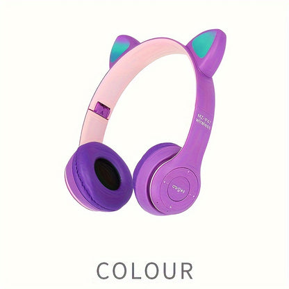 Wireless Gaming Earbuds with Cute Cat Ears - Fun Over-Ear Headphones for Kids Birthday Gift - ZOOMNSTORE