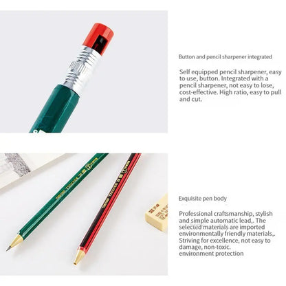2.0 mm Mechanical Pencils Set 2B Automatic Student Pencils with Sharpener Color Pencil Leads School Pens Kawaii Cute Stationery - ZOOMNSTORE