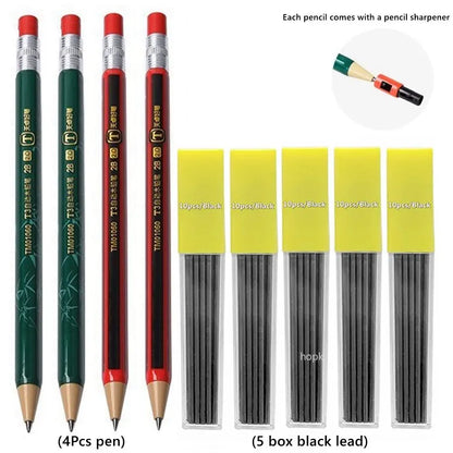 2.0 mm Mechanical Pencils Set 2B Automatic Student Pencils with Sharpener Color Pencil Leads School Pens Kawaii Cute Stationery - ZOOMNSTORE