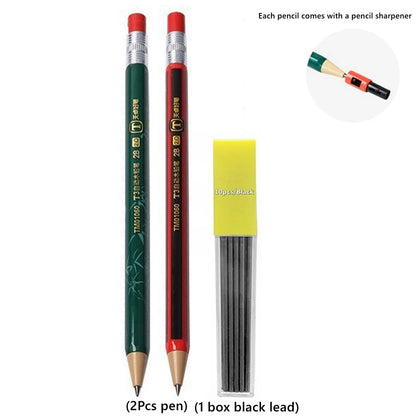 2.0 mm Mechanical Pencils Set 2B Automatic Student Pencils with Sharpener Color Pencil Leads School Pens Kawaii Cute Stationery - ZOOMNSTORE