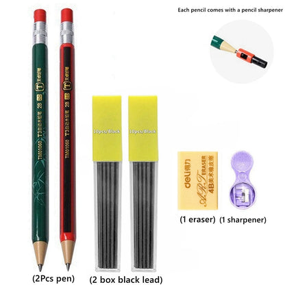 2.0 mm Mechanical Pencils Set 2B Automatic Student Pencils with Sharpener Color Pencil Leads School Pens Kawaii Cute Stationery - ZOOMNSTORE