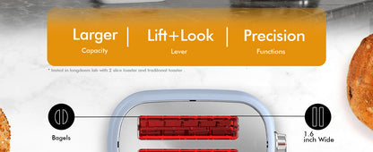 Extra Wide Slot Toaster - 2 Slice with 6 Browning Options Auto Shut Off  Frozen Function Blue - ZOOMNSTORE