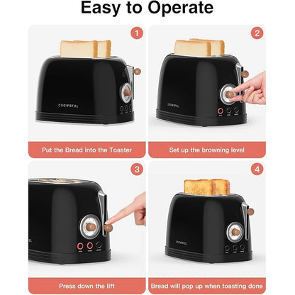 Stainless Steel 2-Slice Toaster - Extra Wide Slots Cancel Defrost  Bagel Functions - ZOOMNSTORE