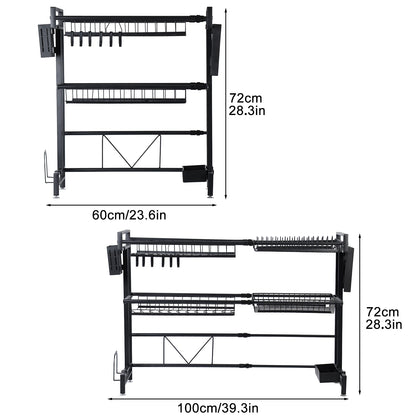 Stretchable 2-Tier Kitchen Sink Storage Rack - Multifunctional Dish Organizer - ZOOMNSTORE