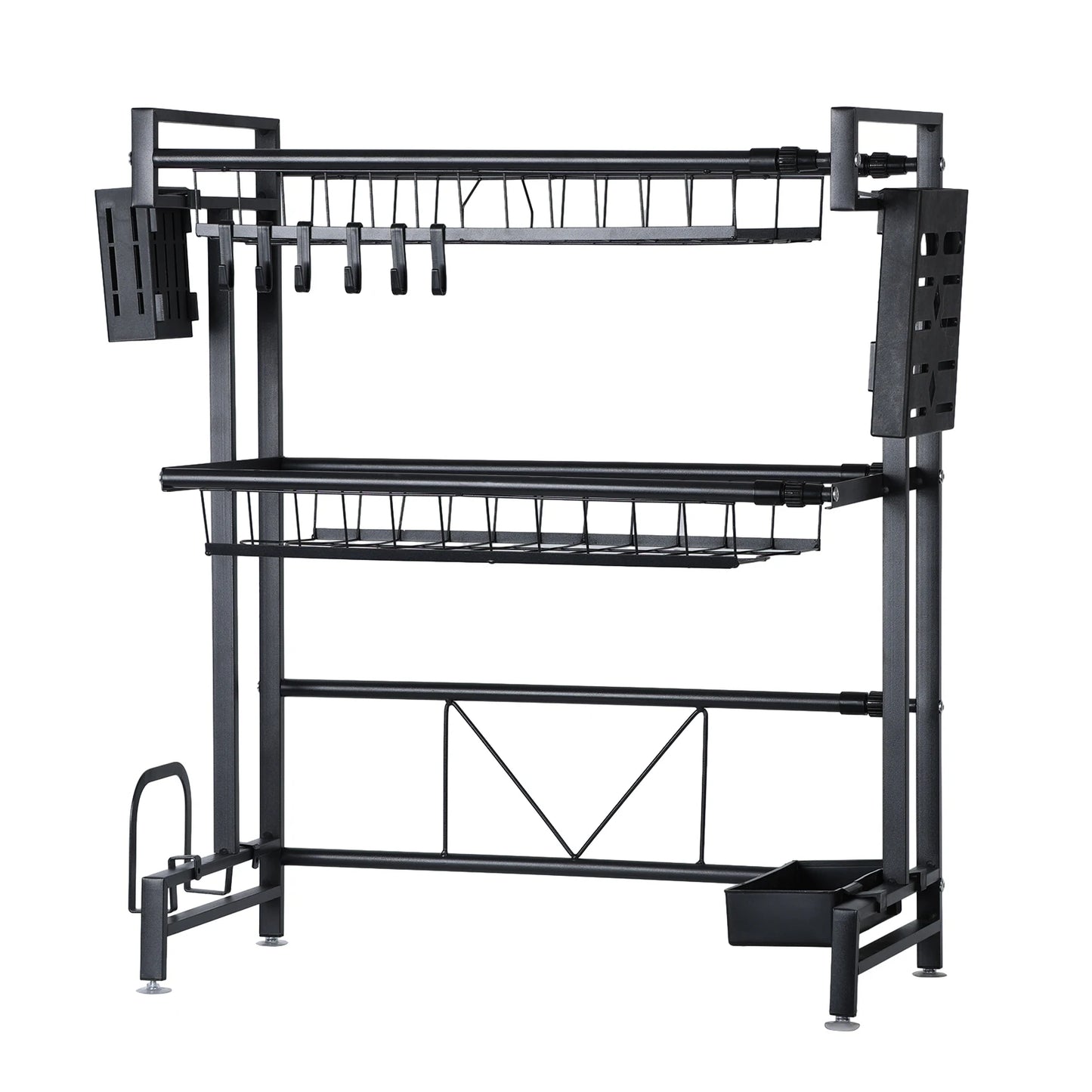 Stretchable 2-Tier Kitchen Sink Storage Rack - Multifunctional Dish Organizer - ZOOMNSTORE