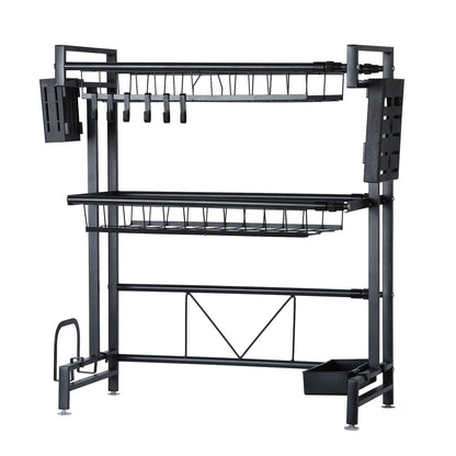 Stretchable 2-Tier Kitchen Sink Storage Rack - Multifunctional Dish Organizer - ZOOMNSTORE