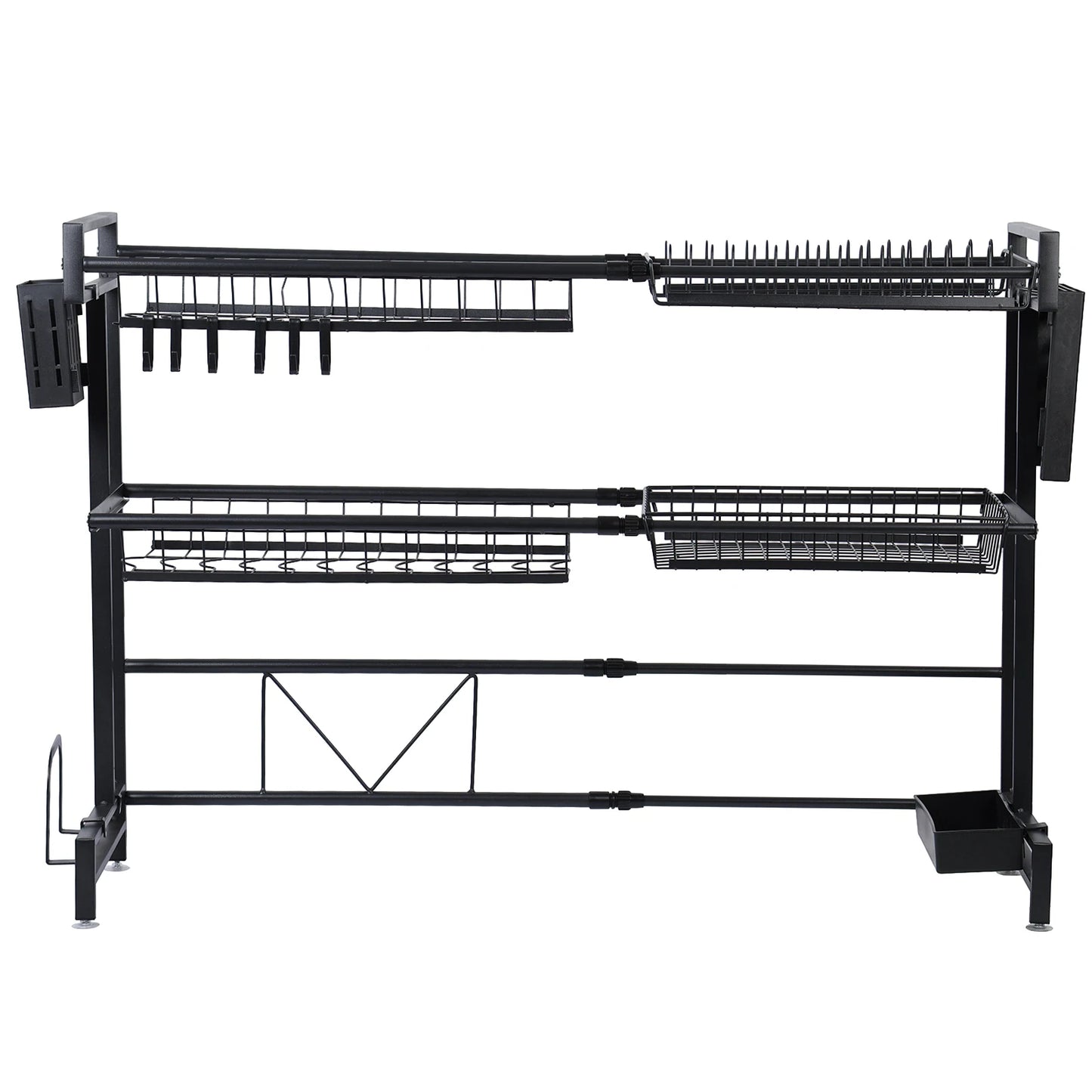 Stretchable 2-Tier Kitchen Sink Storage Rack - Multifunctional Dish Organizer - ZOOMNSTORE