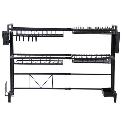 Stretchable 2-Tier Kitchen Sink Storage Rack - Multifunctional Dish Organizer - ZOOMNSTORE