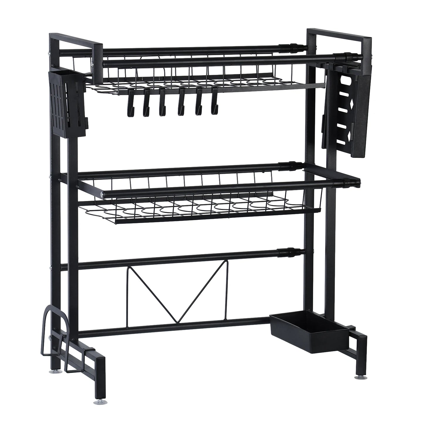 Stretchable 2-Tier Kitchen Sink Storage Rack - Multifunctional Dish Organizer - ZOOMNSTORE